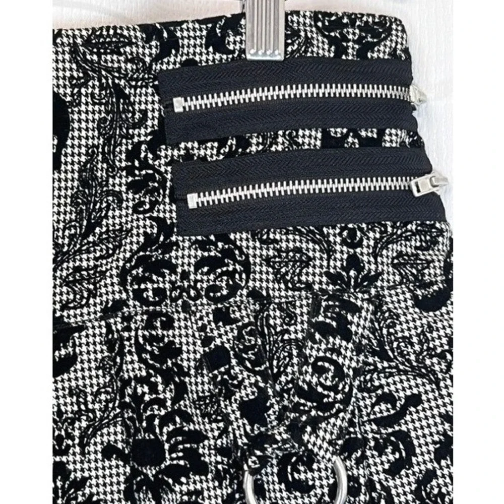 Hell Bunny Irene Skirt L Rare Deadstock Mall Goth Punk Damask Skull Houndstooth
